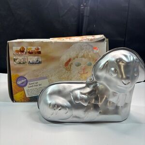 Wilton Stand Up Lamb Pan Set Aluminum 3D Cake Mold Easter With Box 1994 Vtg